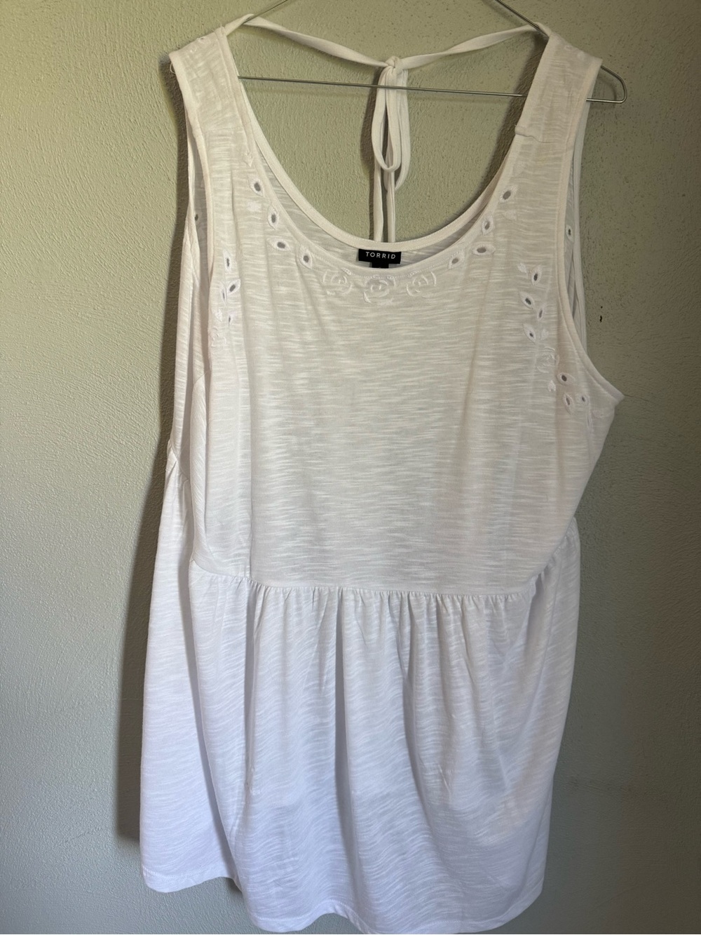 torrid White Eyelet Peplum Tank Top